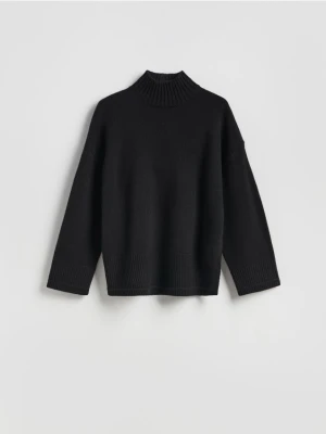 Reserved - Wełniany sweter z golfem - czarny