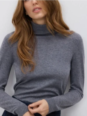 Reserved - Wełniany sweter z golfem - szary