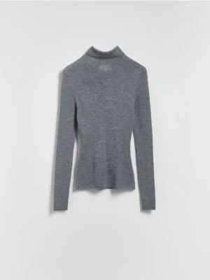 Reserved - Wełniany sweter z golfem - szary