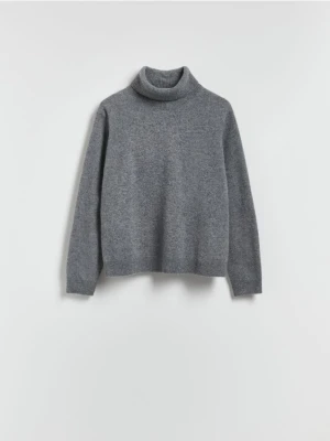 Reserved - Wełniany sweter z golfem - szary
