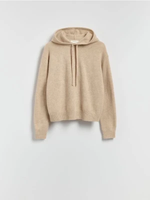 Zdjęcie produktu Reserved - Wełniany sweter z kapturem - beżowy
