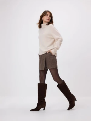 Reserved - Wełniany sweter z kaszmirem - beżowy