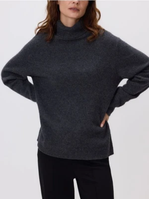 Reserved - Wełniany sweter z kaszmirem - ciemnoszary