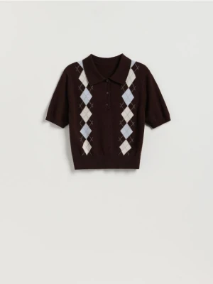 Reserved - Wełniany sweter z kaszmirem - wielobarwny