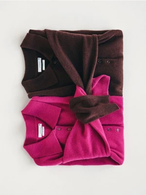 Reserved - Wełniany sweter z kołnierzykiem - fioletowy