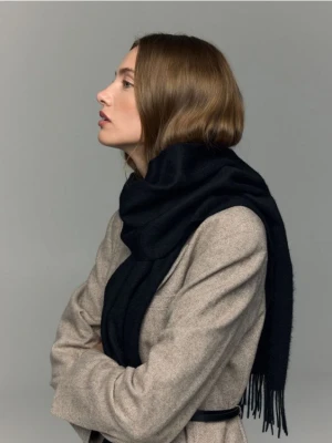 Reserved - Wełniany szalik - czarny