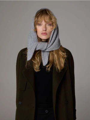 Reserved - Wełniany szalik z dodatkiem kaszmiru - jasnoszary