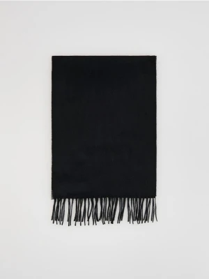Reserved - Wełniany szalik z kaszmirem - czarny