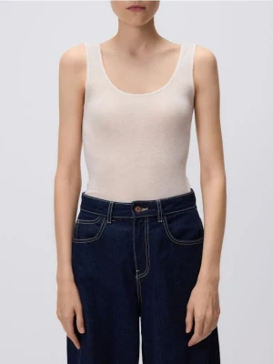 Reserved - Wełniany top - złamana biel