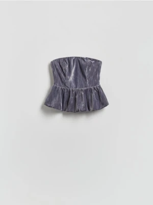 Reserved - Welurowa bluzka - ciemnoszary