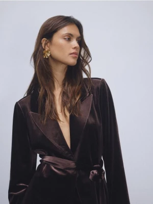 Reserved - Welurowa marynarka - brązowy