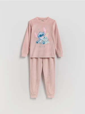 Reserved - Welurowa piżama Lilo i Stitch - brudny róż