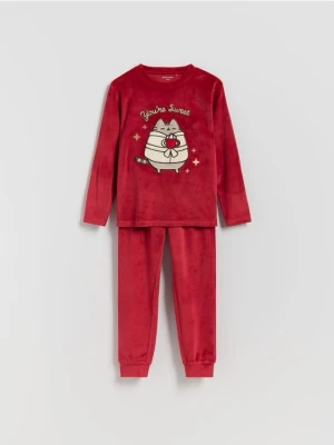 Reserved - Welurowa piżama Pusheen - czerwony
