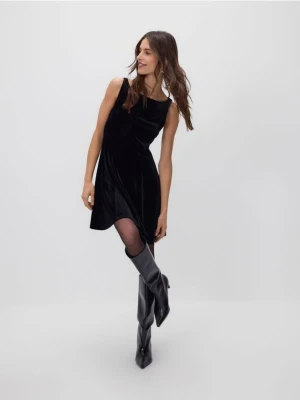 Reserved - Welurowa sukienka - czarny