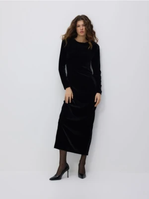 Reserved - Welurowa sukienka - czarny