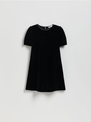 Reserved - Welurowa sukienka - czarny