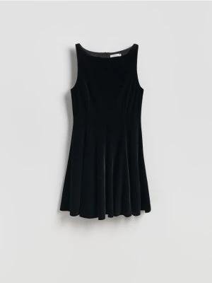 Reserved - Welurowa sukienka - czarny