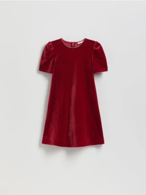 Reserved - Welurowa sukienka - czerwony