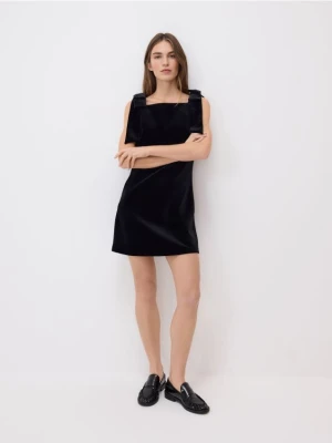 Reserved - Welurowa sukienka mini - czarny