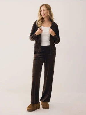 Reserved - Welurowe spodnie - ciemnobrązowy