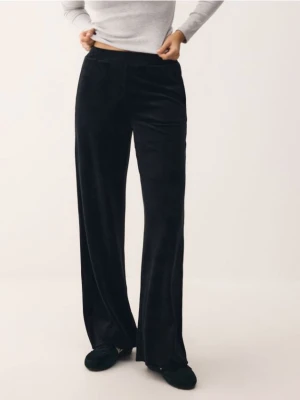 Reserved - Welurowe spodnie - czarny