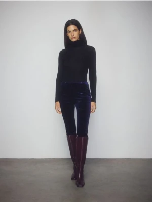 Reserved - Welurowe spodnie - granatowy