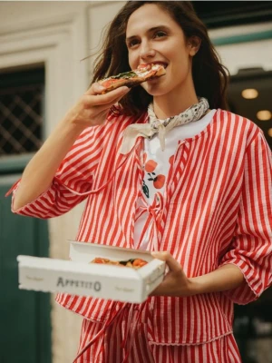 Reserved - Wiązana bluzka - czerwony