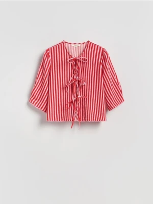 Reserved - Wiązana bluzka - czerwony