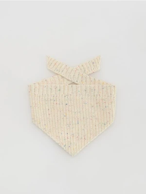 Reserved - Wiązany szalik - złamana biel