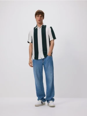 Reserved - Wiskozowa koszula comfort fit - morski