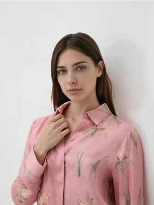 Reserved - Wiskozowa koszula w kwiaty - różowy