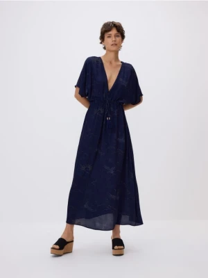 Reserved - Wiskozowa sukienka ze wzorem - wielobarwny