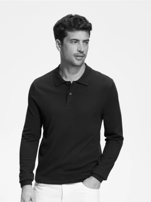 Reserved - Sweter polo z wiskozą - ciemnozielony