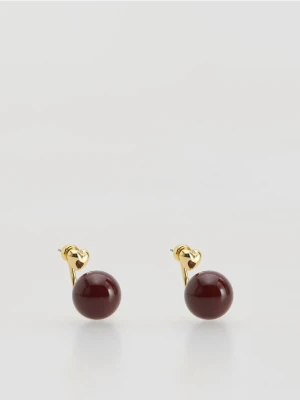 Reserved - Wiszące kolczyki - bordowy