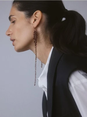 Reserved - Wiszące kolczyki - bordowy