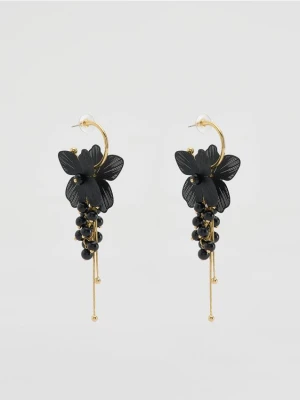 Reserved - Wiszące kolczyki - czarny