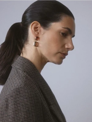 Reserved - Wiszące kolczyki - fioletowy