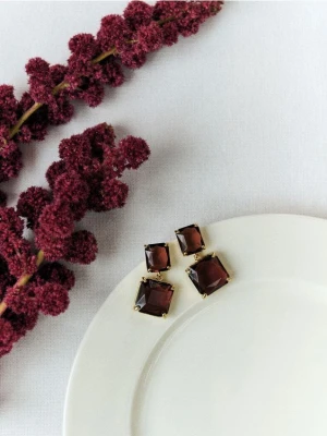 Reserved - Wiszące kolczyki - fioletowy