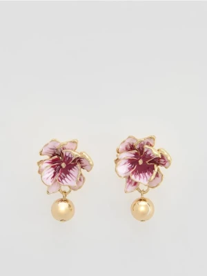 Reserved - Wiszące kolczyki - różowy