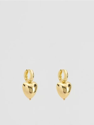 Reserved - Wiszące kolczyki z sercami - złoty