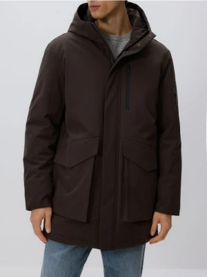 Reserved - Wodoodporna parka z kapturem - brązowy