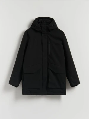 Reserved - Wodoodporna parka z kapturem - czarny