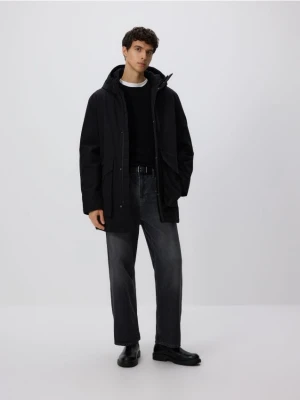 Reserved - Wodoodporna parka z kapturem - czarny