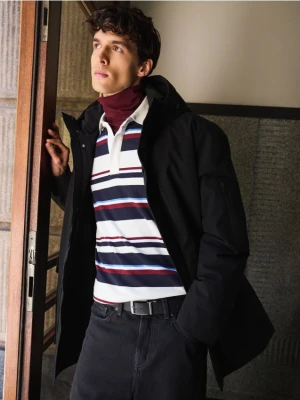 Reserved - Wodoodporna parka z kapturem - czarny