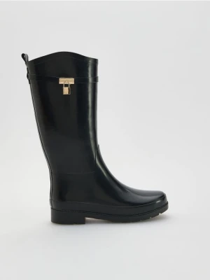 Reserved - Wysokie kalosze z klamrą - czarny