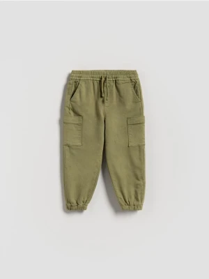 Reserved - Wysokoelastyczne joggery cargo - zielony
