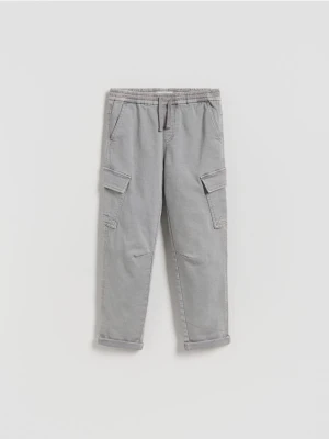 Reserved - Wysokoelastyczne spodnie cargo - ciemnoszary