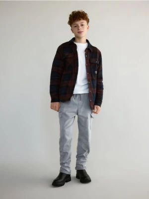 Reserved - Wysokoelastyczne spodnie cargo - ciemnoszary