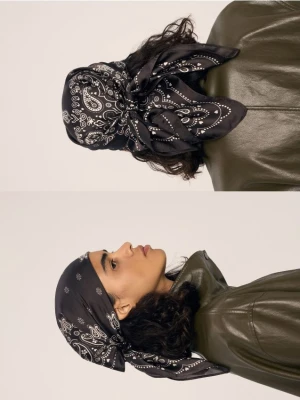 Reserved - Wzorzysta apaszka - ciemnobrązowy