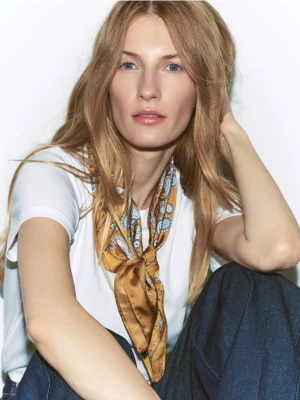 Reserved - Wzorzysta apaszka - warm olive